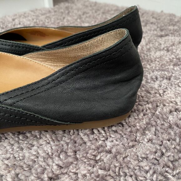 LUCKY BRAND Alba Black Leather Flats Size 7.5 - Picture 9 of 16
